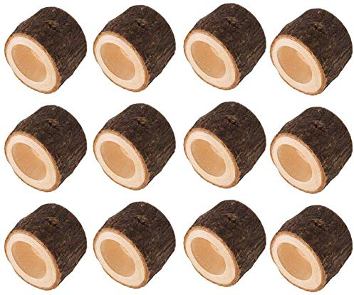 Yikko Candelabros para Velas de té, candelabros votivos de Madera Personalizados para centros de Mesa de Boda, decoración del hogar, 12 Piezas(2.36Wx1.65H)