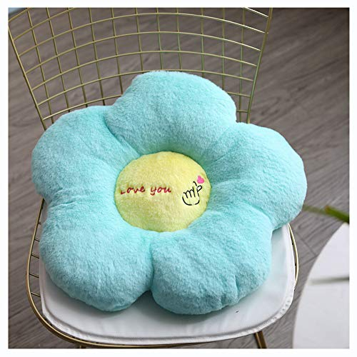 YOUCAI Blume Sitzkissen Stuhlkissen Für Indoor Und Outdoor Dicke Polsterung Steppkissen Bodenkissen Kissen Baumwolle Leinen Sitzkissen Yoga Fenster Tatami Home Office Pad,Blau,50cm