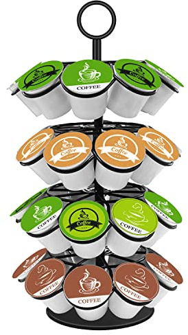 KIMIUP Coffee Pod Holder, K Cup Organizer Compatible with K-Cups(36 Pods), Kitchen Detachable Coffee Pod Organizer for Countertop, Spins 360-Degrees