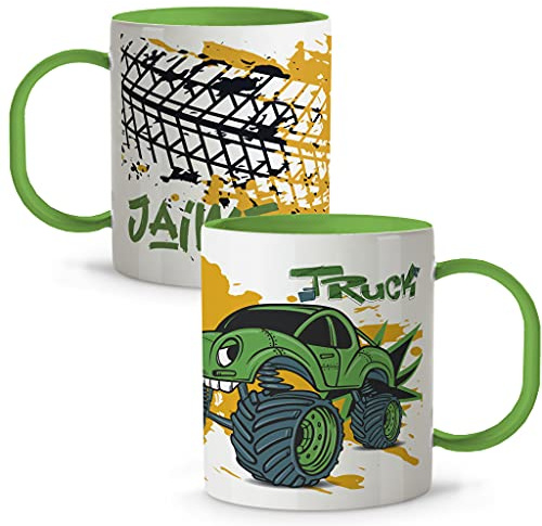 LolaPix Taza plastico personalizada. Taza Plastico Infantil Personalizada. Vaso Infantil Personalizado Duro. Tazas Personalizadas con Nombre SIN BPA. 5 COLORES a ELEGIR. Truck