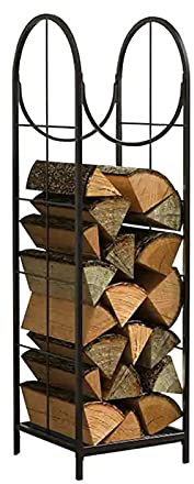 Culle portalegna Portalegna in Ferro Battuto Alto 120 Cm, Porta Tronchi per Interni/Esterni Porta Attrezzi per Camino Porta Legna per Impieghi Gravosi, Nero