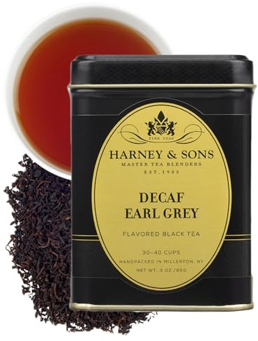 Harney & Sons Decaf Earl Grey - Tè nero sfuso, 85 g | Tè nero decaffeinato con aroma naturale di bergamotto. 85 g di tè sfuso.