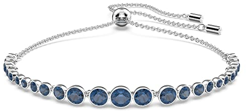 Swarovski Braccialetto Imber Emily, Tagli arrotondati misti, Blu, Placcato rodio