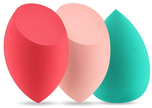Makeup Sponge Blender Start Makers 3 Pack Beauty Blender Mood Foundation Sponge Set non-Latex Beauty Sponge for Blending Liquid Foundation Cream and Powder