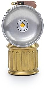 Barebones Miners Lantern – Vintage-Inspired Rechargeable LED Lantern with Dimmable Light, Magnetic Base, Weatherproof Design, and Brass Finish – Portable Camping and Indoor Decor Light