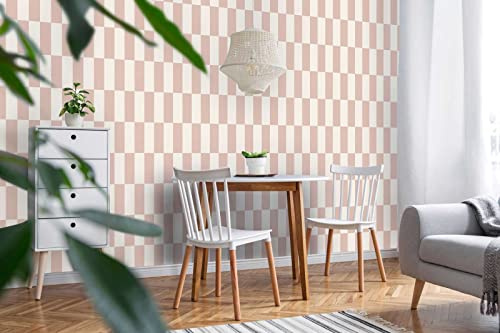 New Walls Vliestapete Vierecke Rosa Weiß Vliestapete grafisch leicht strukturiert & matt | 10,05 x 0,53 m