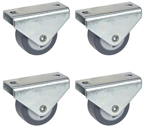 Dörner + Helmer Set di 4 ruote fisse per mobili, 30 mm, con piastra in TPE senza lasciare traccia, portata 105 kg/set