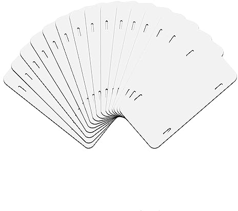 Orton 14 piezas de placas de sublimación en blanco, para placas de matrícula de sublimación automotriz, grosor de la etiqueta de 0,65 mm, metal