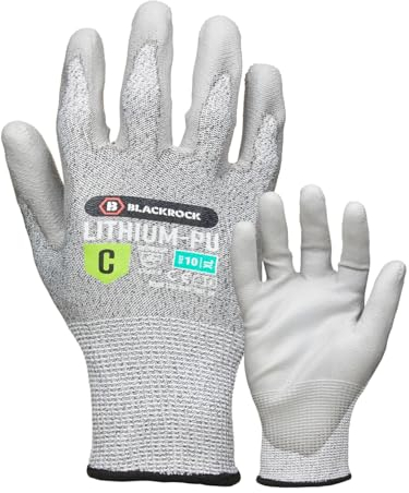 Guanti Blackrock in PU al litio resistenti al taglio di livello C, per uomini e donne, guanti di sicurezza per l'intaglio del legno, resistenti ai tagli e ai coltelli, da magazzino, con presa