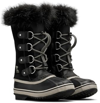 SOREL Children's Joan of Arctic Waterproof Boot - Black, Dove - 6