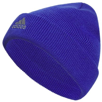 adidas Herren-Mütze, Standard-Passform, gefaltet, Nicht gefüttert, doppellagig, gestrickt, mit Bündchen, Semi Lucid Blau/Grau, EinheitsgröÃŸe