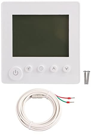 Digital Wired Non-programmable Smart Central Heating White Replacement Room Thermostat, Large LCD Display, AC 95-240V 16A Home Electric Heating Thermostat