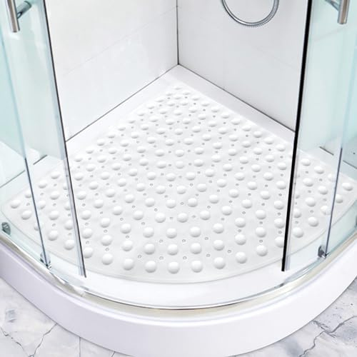Duschmatte rutschfest Antirutschmatte Dusche 70 x 70 cm: Eckduschmatte Dreieckig Duscheinlage rutschfeste mit Saugnäpfen - Groß Sicherheits Rutschmatte Dusche für Senioren