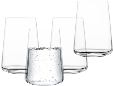SCHOTT ZWIESEL Vasos multiusos MioVino (set de 4), vasos de agua modernos, vasos de cristal Tritan aptos para lavavajillas, fabricadas en Alemania (art. nº. 124053)