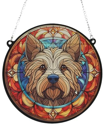 Cairn Terrier Stained Glass Effect Suncatcher Gift for Dog Lovers - 13cm