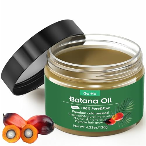 Go Ho Raw Batana Oil for Hair Growth,100% Pure Batana Oil Organic Dr. Sebi,Rich in Vitamin E, Increases Shine,Scalp and Hair Care for Women&Men,Prevent Hair Loss(120g)