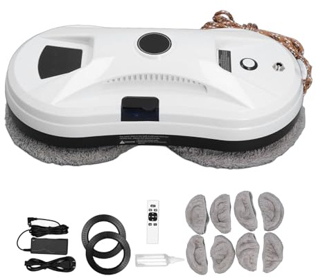 GOWENIC Fensterputzroboter, Vollautomatischer Fensterputzroboter mit Wasserspray, 5600 Pa Saugleistung, Mehrere Modi, Anti-Herunterfallen, Intelligenter Fensterputzer