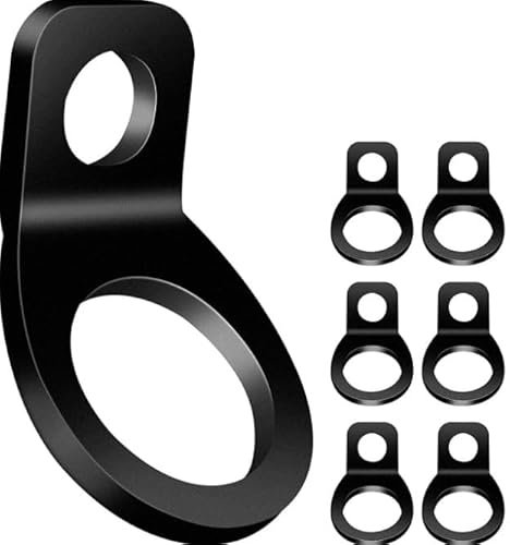 AMANDELIZABE 9 pezzi, gancio di ancoraggio, anello di ancoraggio nero, per il montaggio in garage, officina, camion, rimorchi, carrello da golf