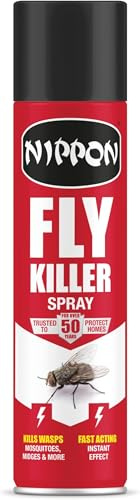 Nippon Fly & Wasp Killer Aerosol – Fast-Acting Insecticide for Flies, Wasps, Mosquitos & Flying Insects – 300ml Spray Can