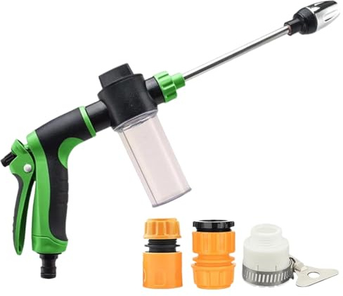 Nettoyeur Haute Pression, Lavage Haute Pression Portable, Accessoires de Nettoyage Multifonction Rotatifs pour Véhicule Terrasse Clôtures Mur Voiture Allée Bateau Espaces Extérieurs