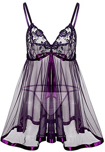 Générique Sexy Underwear Femme String Sexy Grande Taille Lingerie sous Vêtements Vetements Feminins Hot Robe Transparente Body Erothique Habille pour Femme Langerie Feminina Nuisette Blanche Dentelle