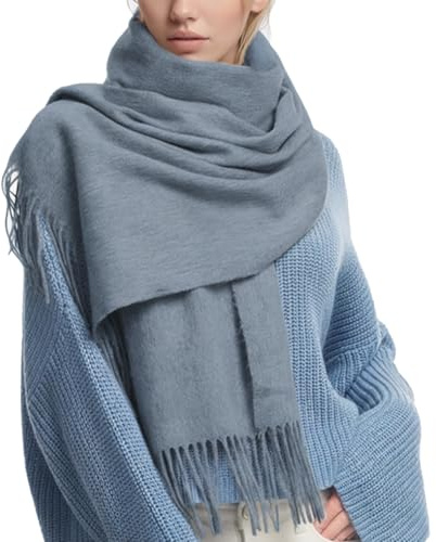 PFLife Wollschal Damen Kaschmir Gefühl 200x70cm Großer Weicher Winterschal mit Geschenkbox Schal Tuch Umschlagtuch für Winter Büro Reisen Alltag