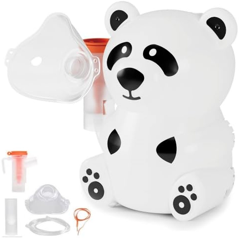 TELEFIX Panda Inhalateur Nébuliseur pour enfants Avec masque pour enfants et embout buccal, silencieux, utilisation simple à un seul bouton, pour l'asthme, les allergies et les rhumes