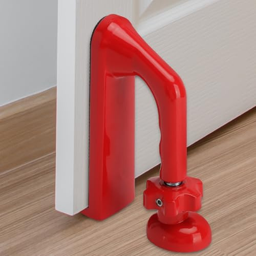 XRVRILE Butée de Porte Réglable Sans Perçage, Dispositif de Sécurité Mécanique pour Porte Intérieure, Bloque-Porte Portable Antieffraction pour Maison, Hôtel et Voyage(Espace 0,8–5 cm)