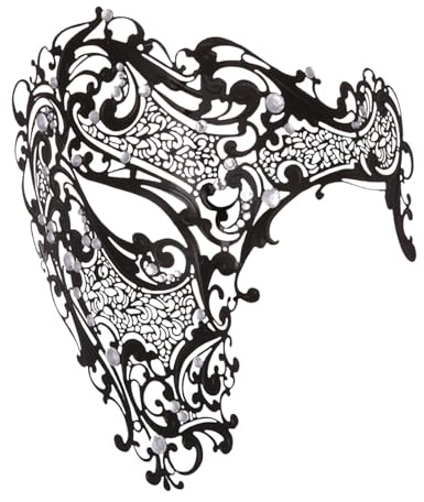 Generisch Maskerade Venezianische Maske Damen Herren Karneval Dekorationen Venezianische Elegant Masken Abendkleid Tanz Party Kostüm Augenmaske für Frauen Männer Partymaske