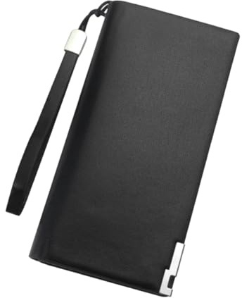 Healeved Kapacitet Herrplånbok med Dragkedja Multifack Telefon Slitstark Pu-design för och Affärsresor Present till Familj och Vänner