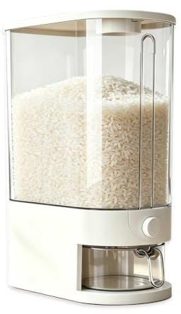 Large Rice Container 10kg Cereal Dispenser Rice Dispenser with MeasuringCup