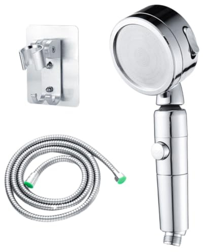 VINTORKY Testa Doccia a Mano Pressurizzata con 3 Modalità di Getto, Risparmio Idrico, Ampia Area di Spruzzo, Materiale Abs, per Bagno e Hotel