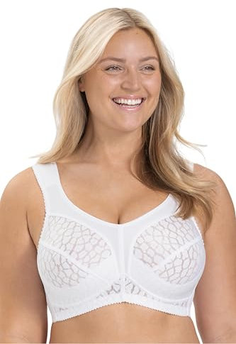 Miss Mary of Sweden Lovely Jacquard Womens Full Coverage Non-Wired Bra 38H White