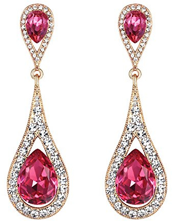 EVER FAITH Damen Ohrringe Österreichische Kristall Elegant Dual Tropfen Stecker Dangle Ohrstecker Ohrschmuck