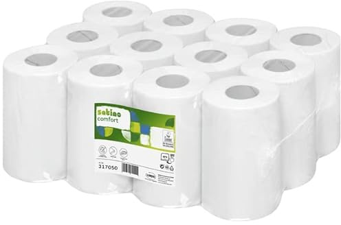 Satino by WEPA Comfort Handtuchpapier - 317050 - CF1-kompatibel - 12 Rollen - 1-lagig - 100% Recycling-Papier