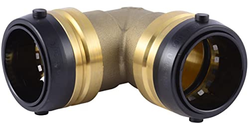 SharkBite 1-1/2 Inch 90 Degree Elbow, Push to Connect Brass Plumbing Fitting, PEX Pipe, Copper, CPVC, PE-RT, HDPE, UXL0241