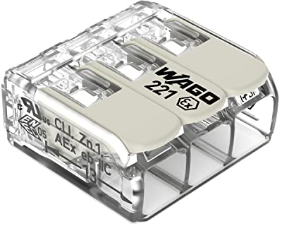 WAGO Verbindungsklemmen 221-683 | 3 Leiter, bis 6 mm², 30 Stück, COMPACT Kabelverbinder mit Hebeln für alle Leiterarten weltweit, bestätigte Anwendungssicherheit