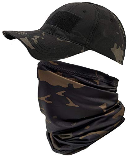 ehsbuy Camo Hüte für Männer mit Kühlung Halsgamasche Baseballmützen Gesichtsschal Maske Armee Taktische Militärmütze Halsrohr Snoods zum Laufen Jagd Camping Radfahren Angeln Outdoor Sports