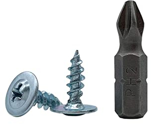 (100 Stück) Verzinkter Stahl 4,2 x 13 mm Holzschrauben, Metallschrauben, Kreuzschlitz modifizierter Halsspannkopf, Selbstschneidend (100, 4,2 x 13 mm)