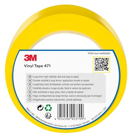 3M Cinta de Vinilo 471, Amarilla, 50 mm x 33 m