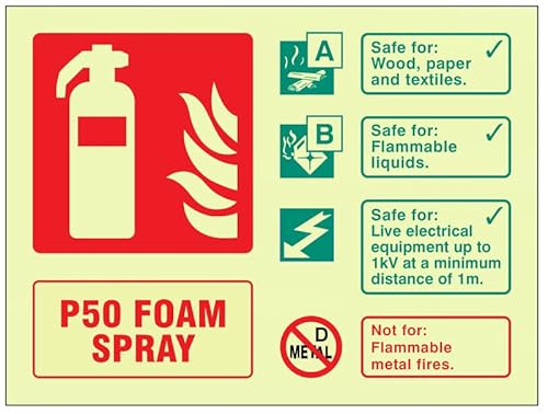 Extincteur en mousse P50 (autocollant, phosphorescent et signalétique de sécurité)