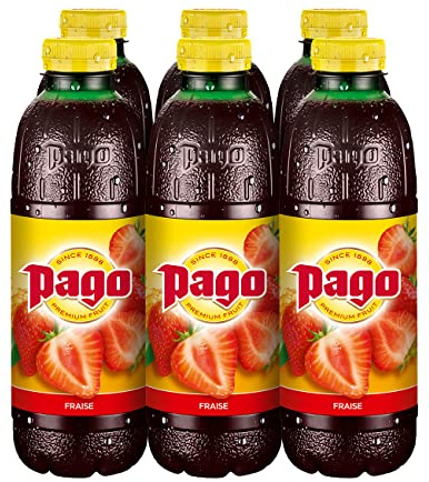 Zumos Pago - Bebida de Fresa a partir de Zumo de fresa Pack 6 x 750ml Especialidades
