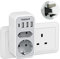 TESSAN Adattatore Presa Inglese, con 3USB e 1USB C 15W, Presa UK con 2 Prese, Spina Inglese per Gran Bretagna, Qatar, Irlanda, Gambia, Adattatore UK 3250W
