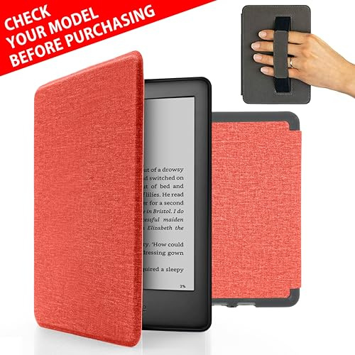 MyGadget Hülle für Kindle Paperwhite 10.Generation [ Modell 2019 - J9G29R - 6 Zoll ] mit Handschlaufe & Auto Sleep | Wake Funktion - Flip Case in Rosa