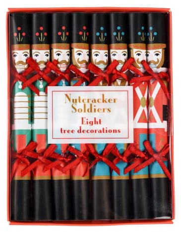Nutcracker Soldier Mini Christmas Tree Decorations (pack Of 8)