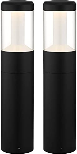 John Timberland Nicola 20 High Black LED Landscape Bollards Set of 2