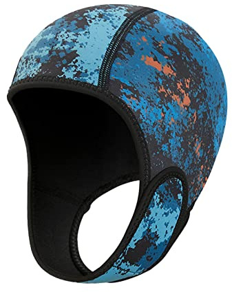 Harilla 2 mm Neopren-Tauchanzug-Haube, Scuba-Tauchhaube, Hut, hält den Kopf warm, Schwimmmütze, Thermohaube, für Damen, Herren, Kanufahren, Kajakfahren, Dunkelblau
