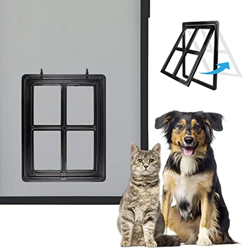Enjoying Pet Screen Door Dog Flap for Dogs & Cats, Black Plastic, 30 x 40 cm