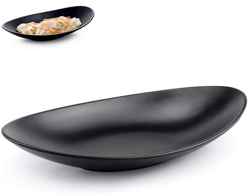Rierousy Vassoio Ovale Nero, Piatto Decorativo per la Casa, Vassoio Portaoggetti per Anelli e Gioielli Portachiavi Ovale Organizzatore per Decorazione e Conservazione di Piccoli Oggetti，Frutta