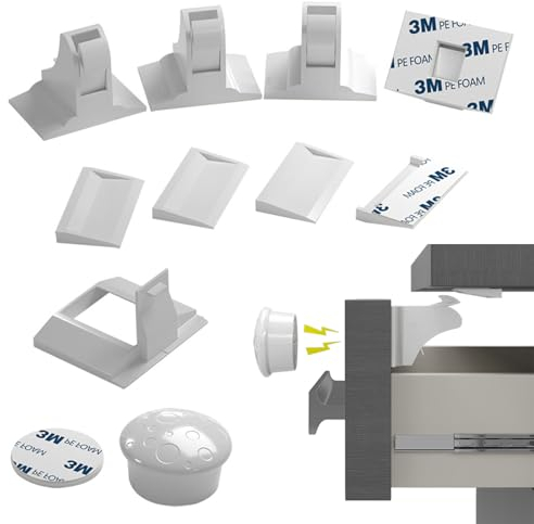 gotyou Babysicherheit Magnetisches Schrankschloss 4 Schlösser mit 1 Schlüssel,Schrankschloss Kindersicherung Magnet Kein Bohren Erforderlich,Baby Magnetisches Schrankschloss für Schrank und Schublade